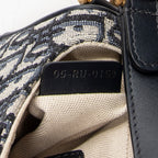 Shoulder Bag Mini Saddle Navy Oblique Jacquard Canvas