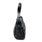 Shoulder Bag Small Soft Shopping Tote Black Cannage Lambskin Leather