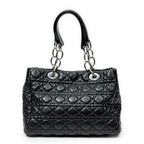 Shoulder Bag Small Soft Shopping Tote Black Cannage Lambskin Leather