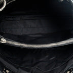 Shoulder Bag Small Soft Shopping Tote Black Cannage Lambskin Leather