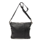 Shoulder Bag Large Messenger Black Grained Calfskin Leather