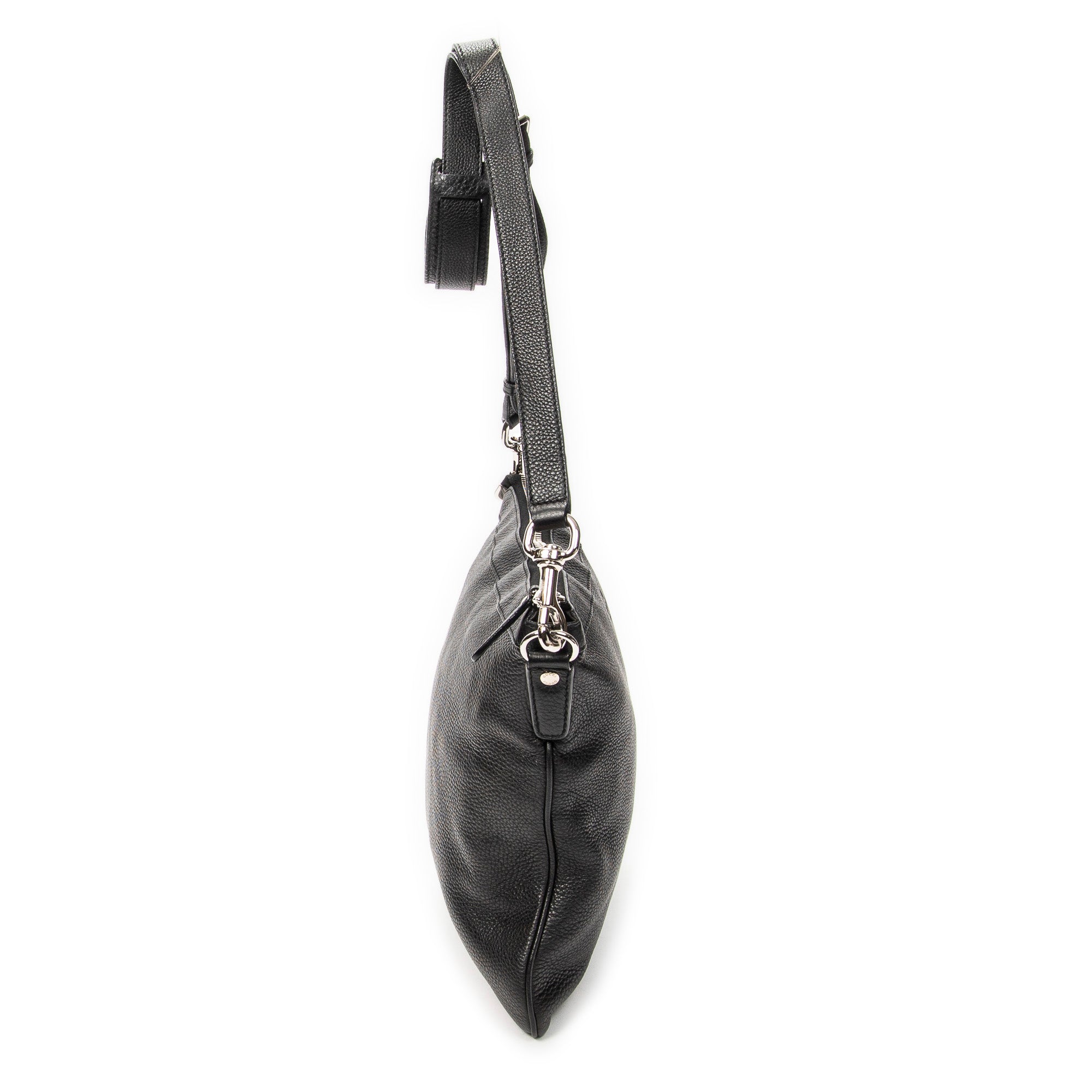 Shoulder Bag Large Messenger Black Grained Calfskin Leather