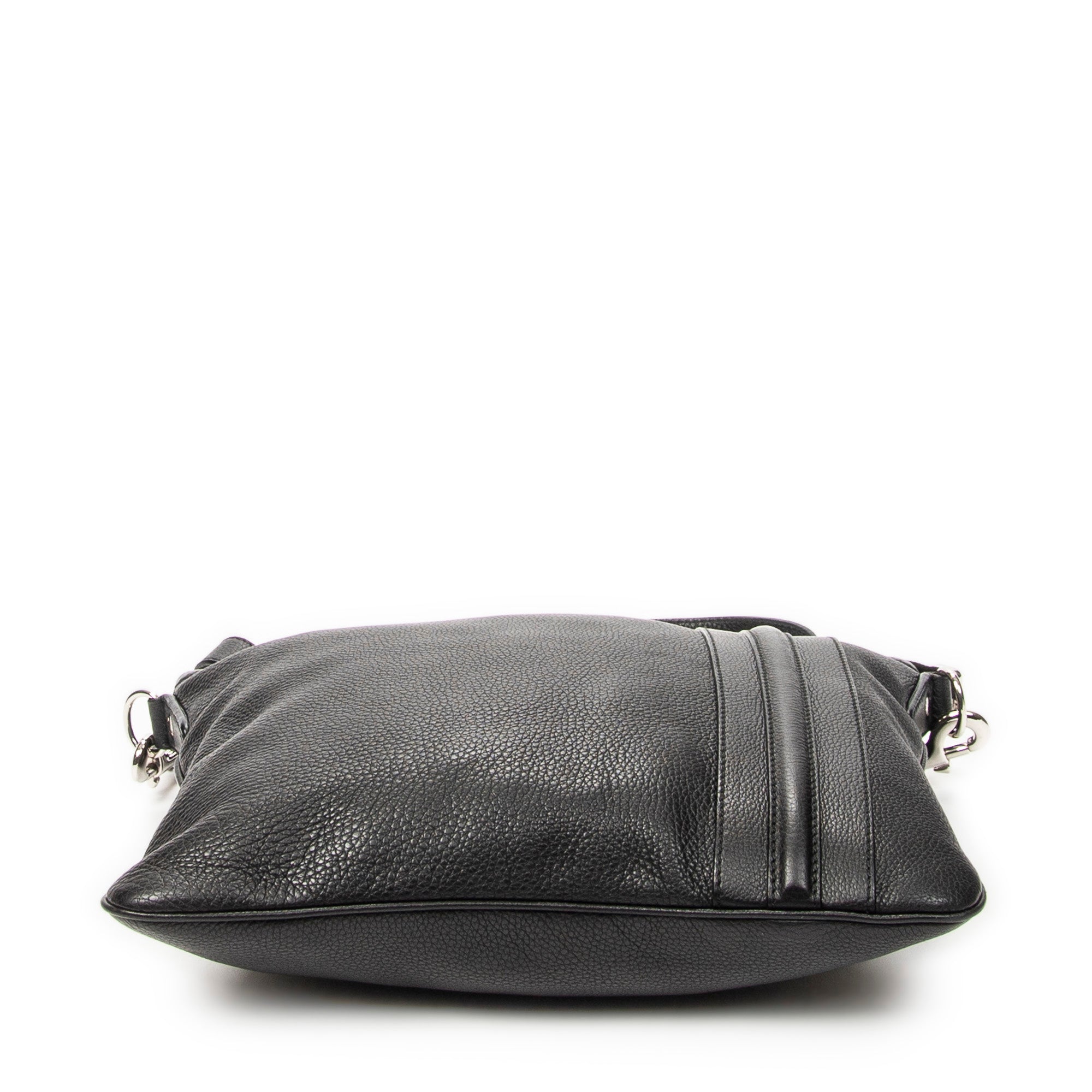 Shoulder Bag Large Messenger Black Grained Calfskin Leather