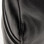 Shoulder Bag Large Messenger Black Grained Calfskin Leather