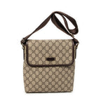 Shoulder Bag Small Flap Messenger Brown Supreme Coated Canvas