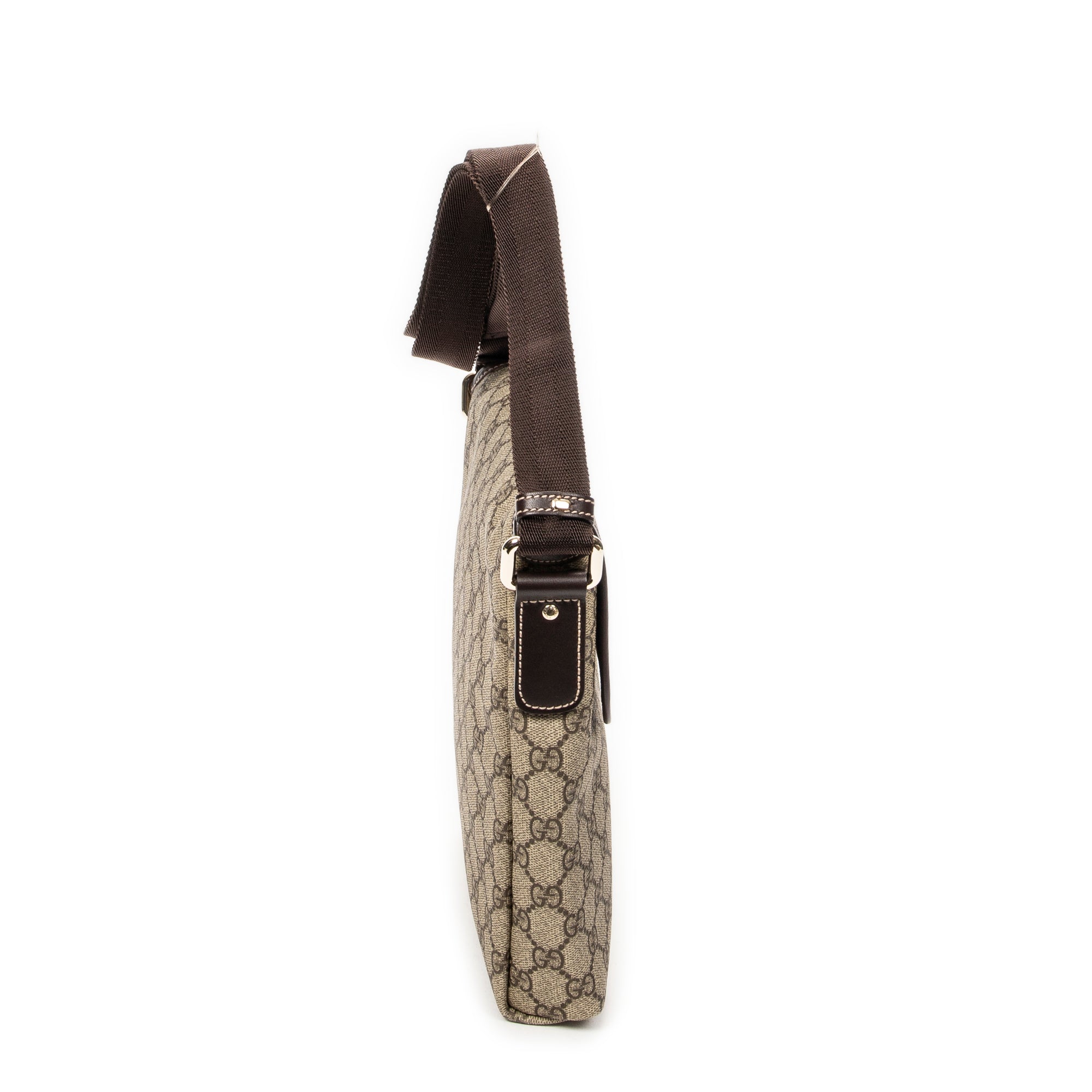 Shoulder Bag Small Flap Messenger Brown Supreme Coated Canvas