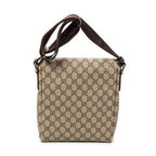Shoulder Bag Small Flap Messenger Brown Supreme Coated Canvas
