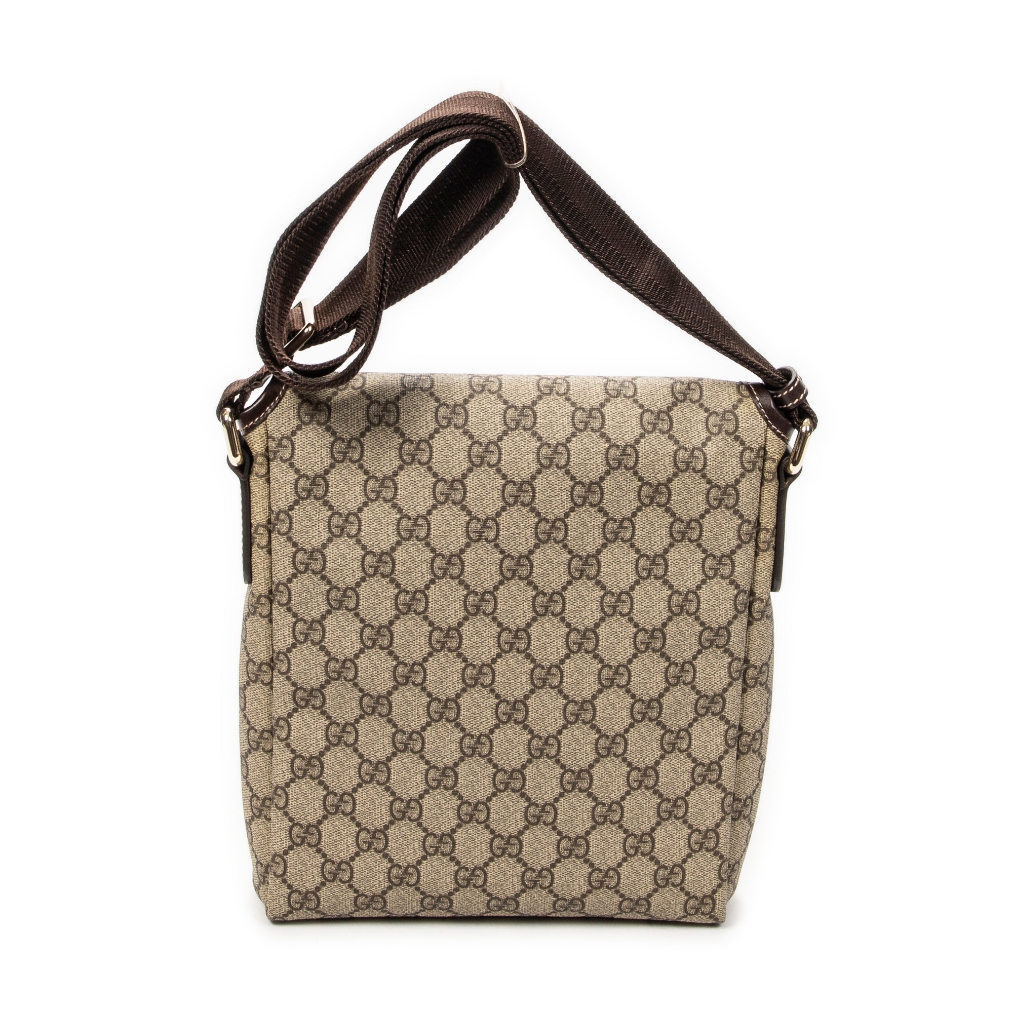 Shoulder Bag Small Flap Messenger Brown Supreme Coated Canvas