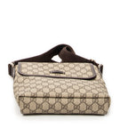 Shoulder Bag Small Flap Messenger Brown Supreme Coated Canvas