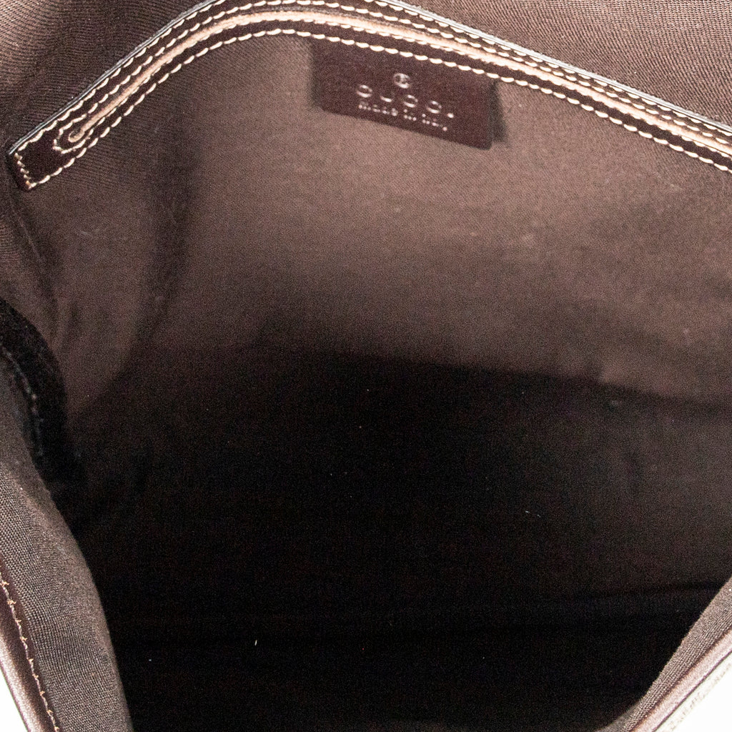 Shoulder Bag Small Flap Messenger Brown Supreme Coated Canvas