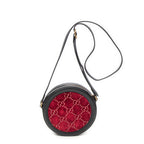 Shoulder Bag Mini Ophidia Round Crossbody Red Monogrammed Velvet Canvas