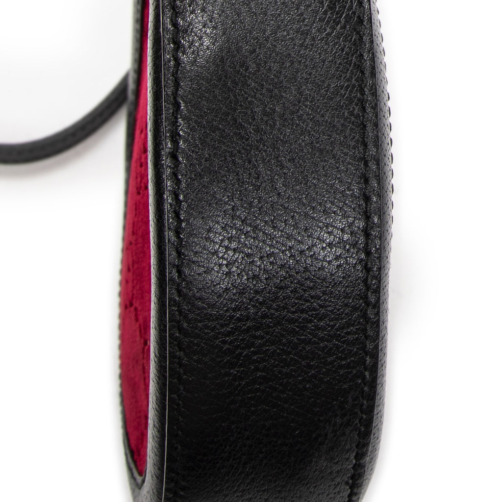 Shoulder Bag Mini Ophidia Round Crossbody Red Monogrammed Velvet Canvas