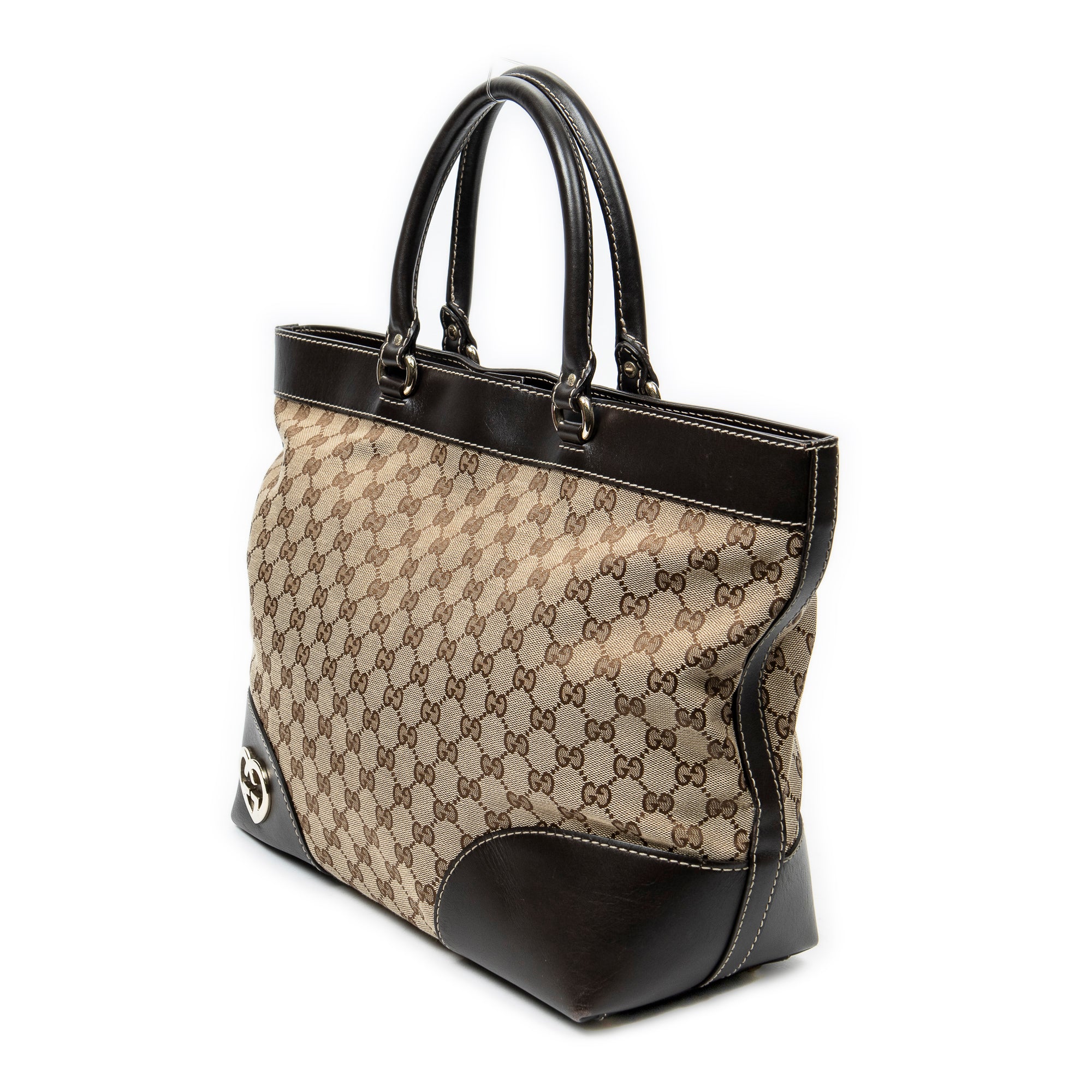 Shoulder Bag Large Lovely Tote Brown Monogrammed Canvas