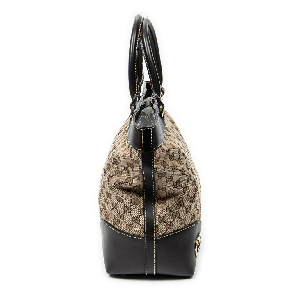 Shoulder Bag Large Lovely Tote Brown Monogrammed Canvas