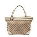 Handbag Web Mayfair Tote Beige Monogrammed Canvas