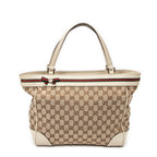 Handbag Web Mayfair Tote Beige Monogrammed Canvas