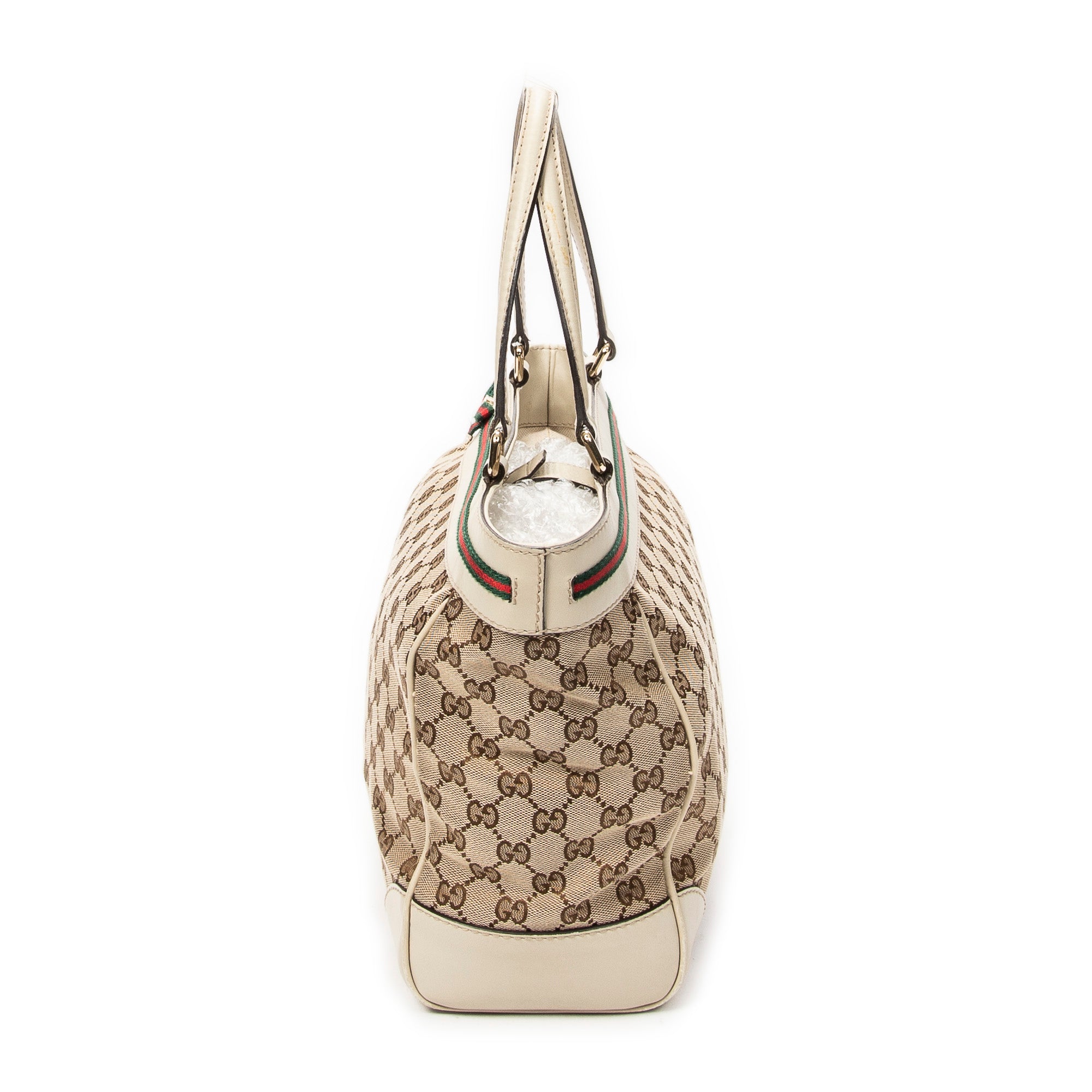 Handbag Web Mayfair Tote Beige Monogrammed Canvas