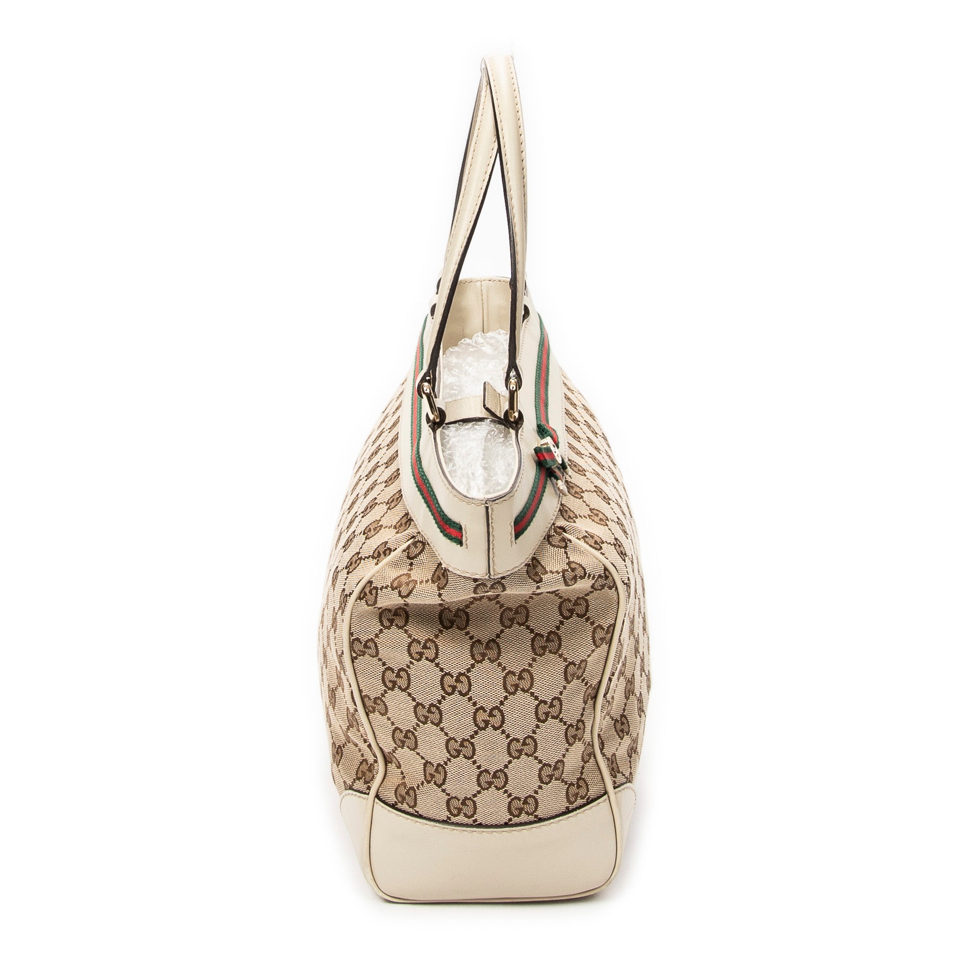 Handbag Web Mayfair Tote Beige Monogrammed Canvas