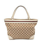 Handbag Web Mayfair Tote Beige Monogrammed Canvas