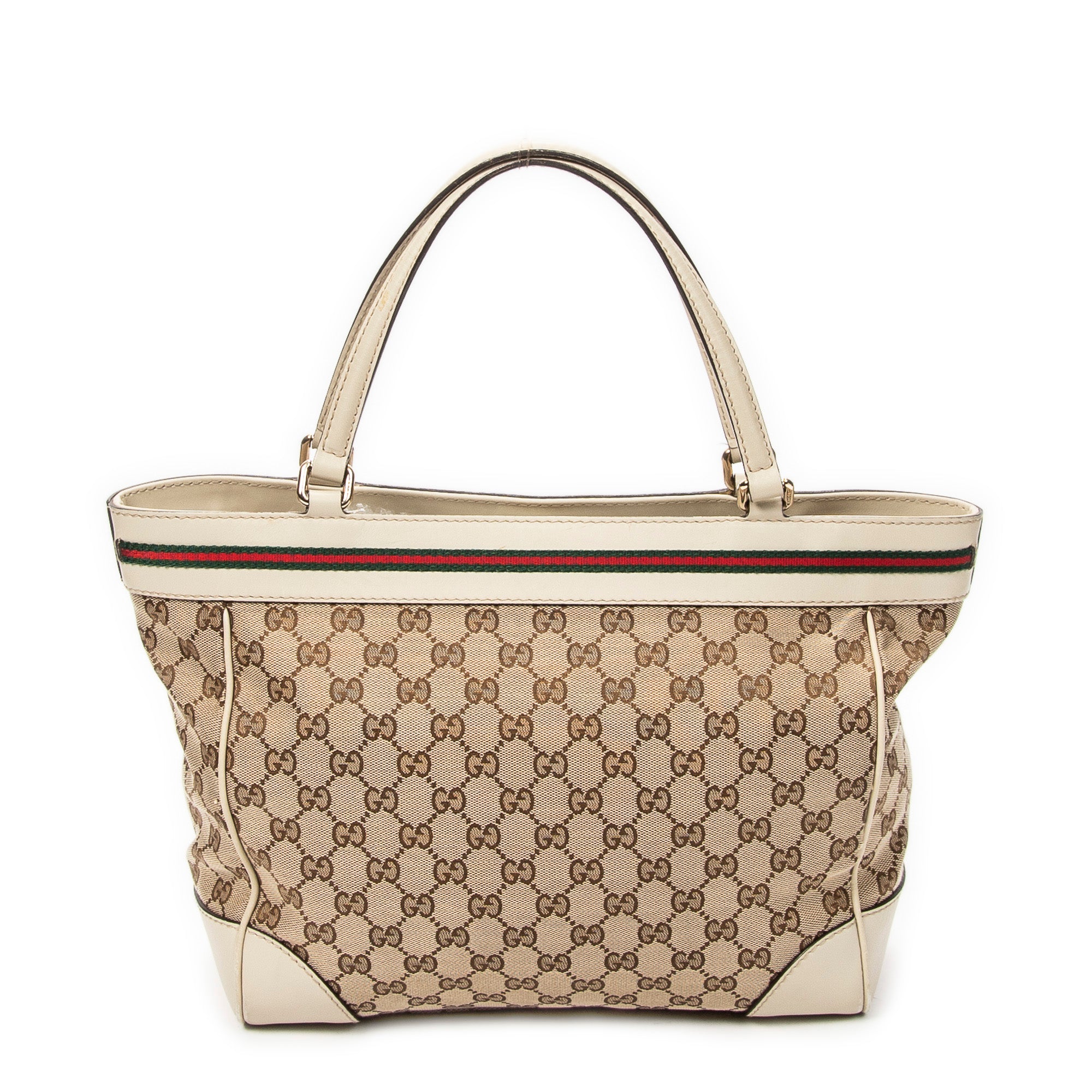 Handbag Web Mayfair Tote Beige Monogrammed Canvas