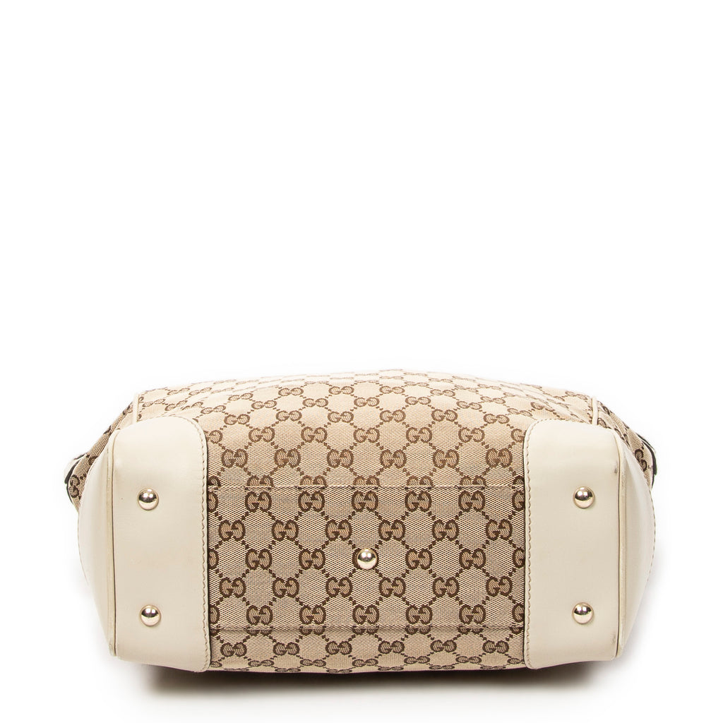 Handbag Web Mayfair Tote Beige Monogrammed Canvas