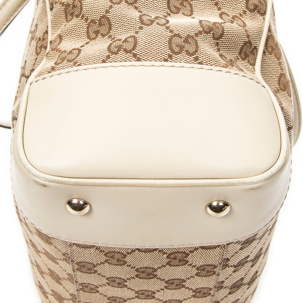Handbag Web Mayfair Tote Beige Monogrammed Canvas