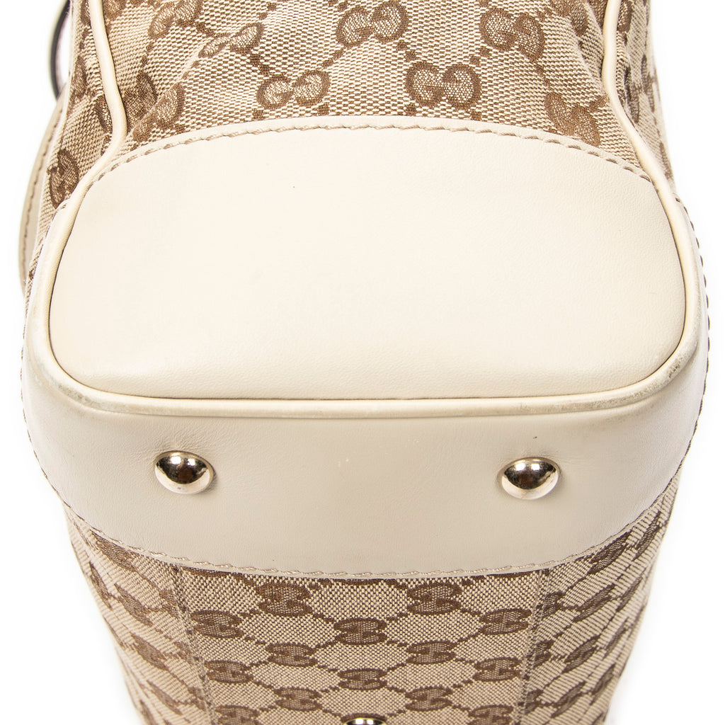 Handbag Web Mayfair Tote Beige Monogrammed Canvas