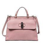 Shoulder Bag Medium Bamboo Daily Top Handle Pink Grained Calfskin Leather