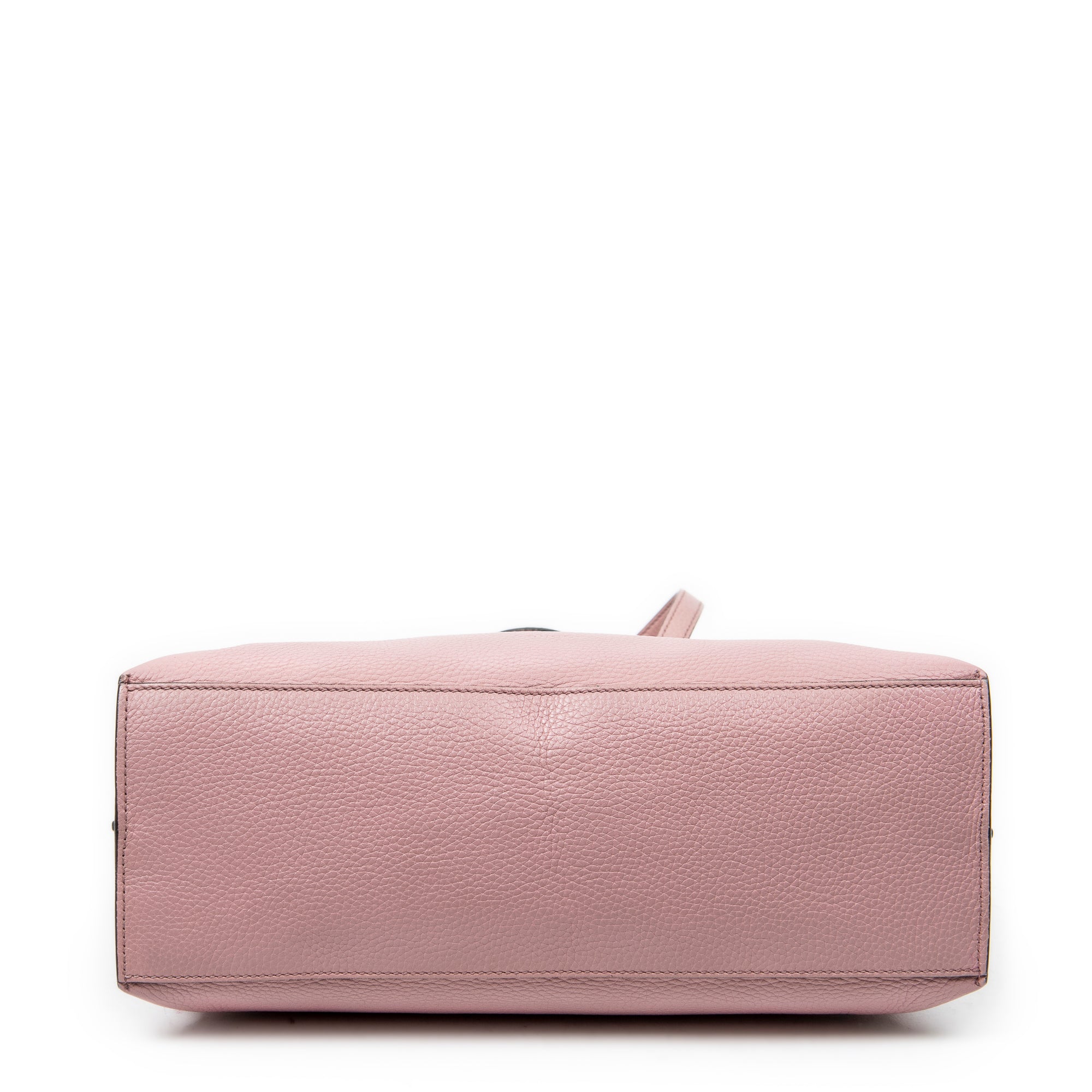 Shoulder Bag Medium Bamboo Daily Top Handle Pink Grained Calfskin Leather