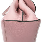 Shoulder Bag Medium Bamboo Daily Top Handle Pink Grained Calfskin Leather