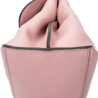 Shoulder Bag Medium Bamboo Daily Top Handle Pink Grained Calfskin Leather