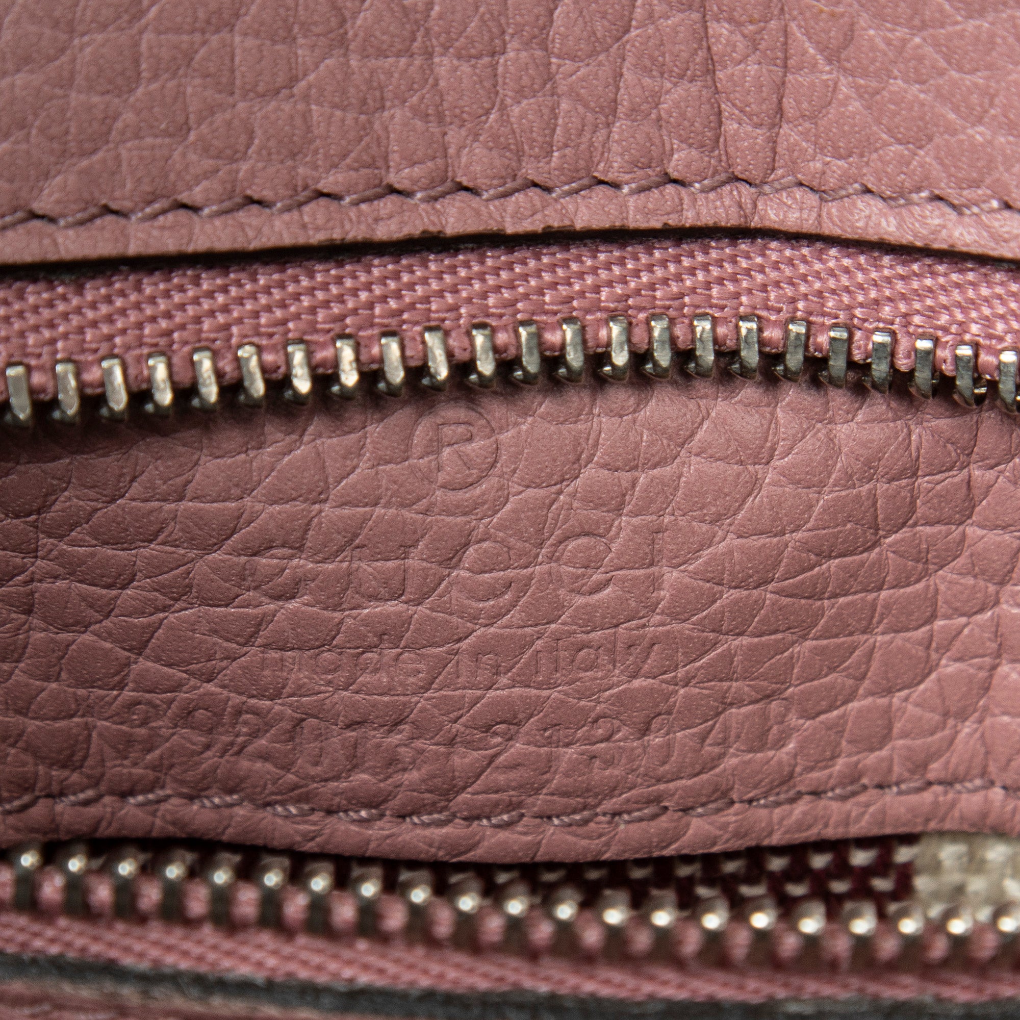 Shoulder Bag Medium Bamboo Daily Top Handle Pink Grained Calfskin Leather