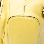 Backpack Medium Bamboo Tassel Backpack Yellow Grained Calfskin Leather