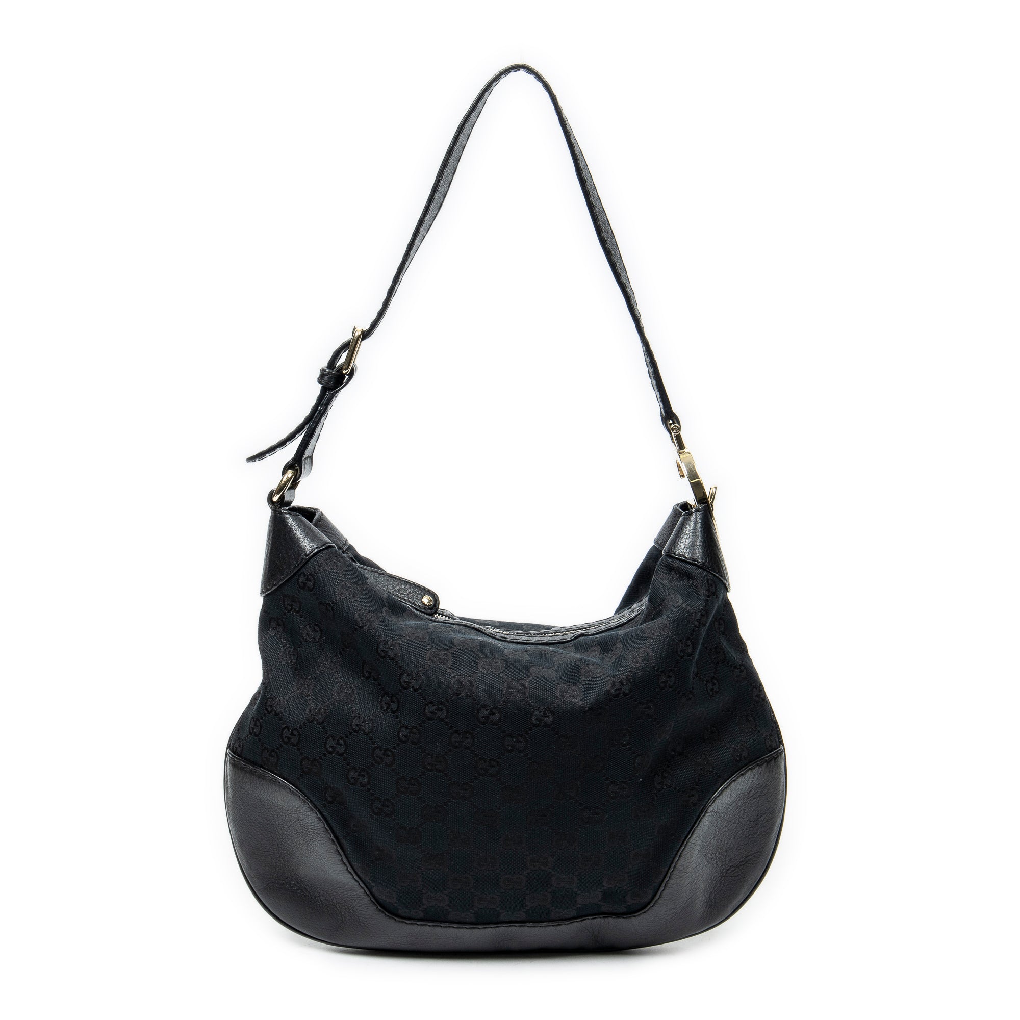 Shoulder Bag Medium Charlotte Hobo Black Monogrammed Canvas