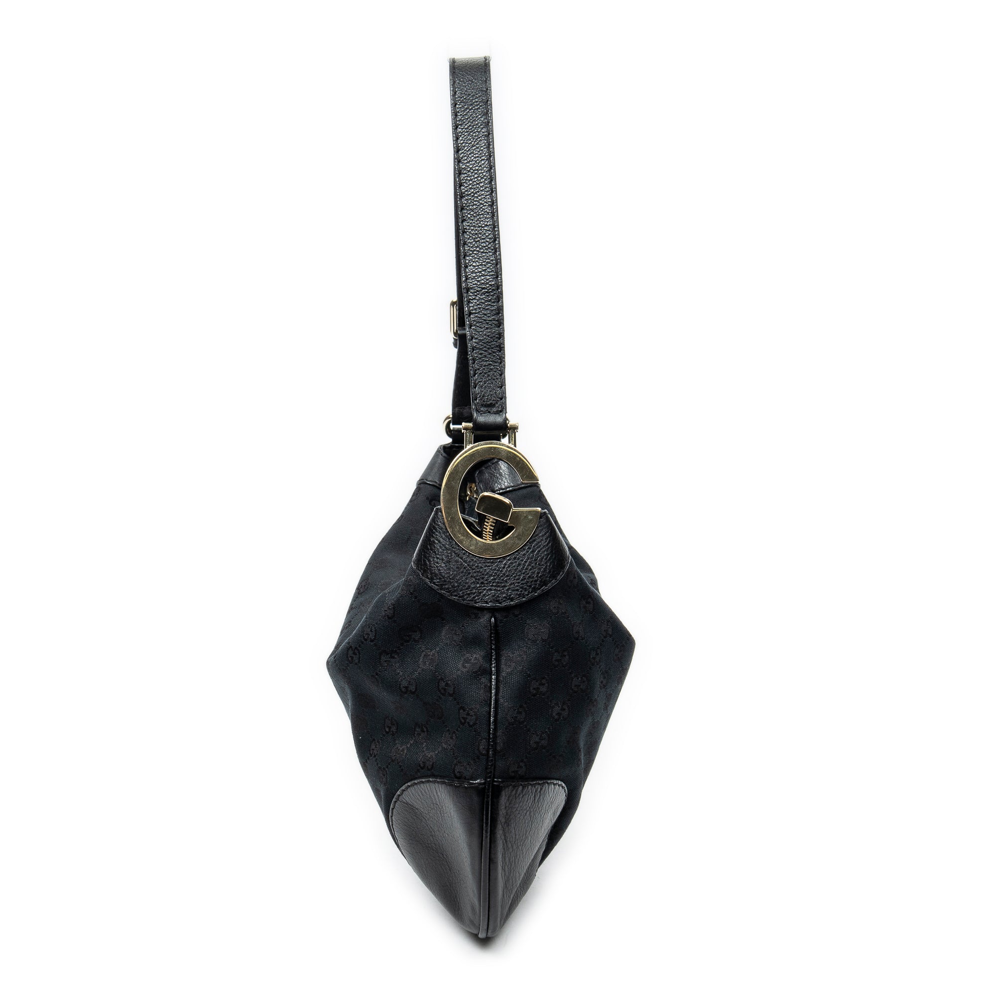 Shoulder Bag Medium Charlotte Hobo Black Monogrammed Canvas
