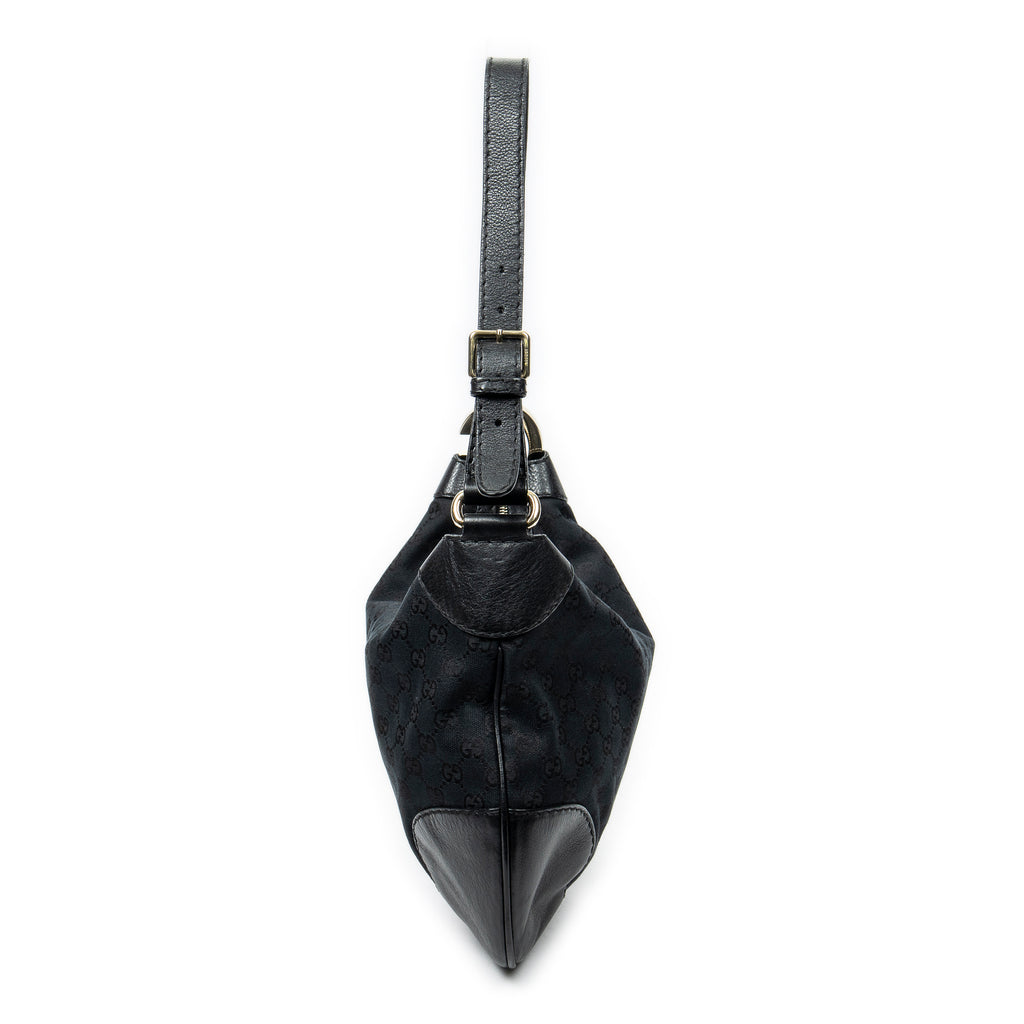 Shoulder Bag Medium Charlotte Hobo Black Monogrammed Canvas