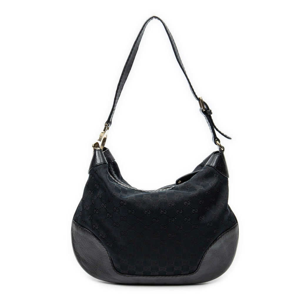Shoulder Bag Medium Charlotte Hobo Black Monogrammed Canvas