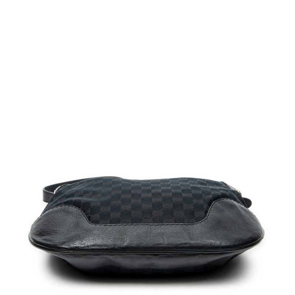 Shoulder Bag Medium Charlotte Hobo Black Monogrammed Canvas