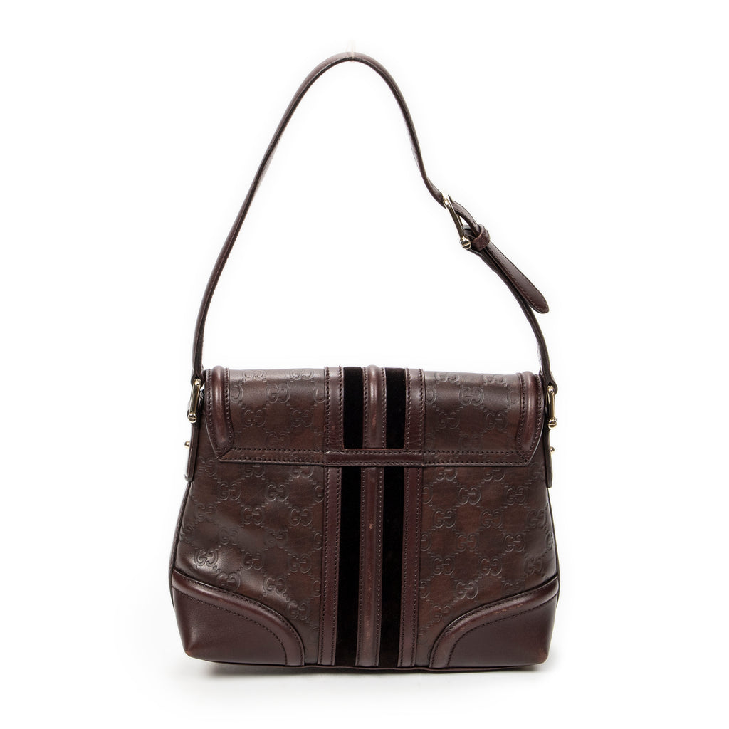 Shoulder Bag Treasure Flap Plum Guccissima Leather
