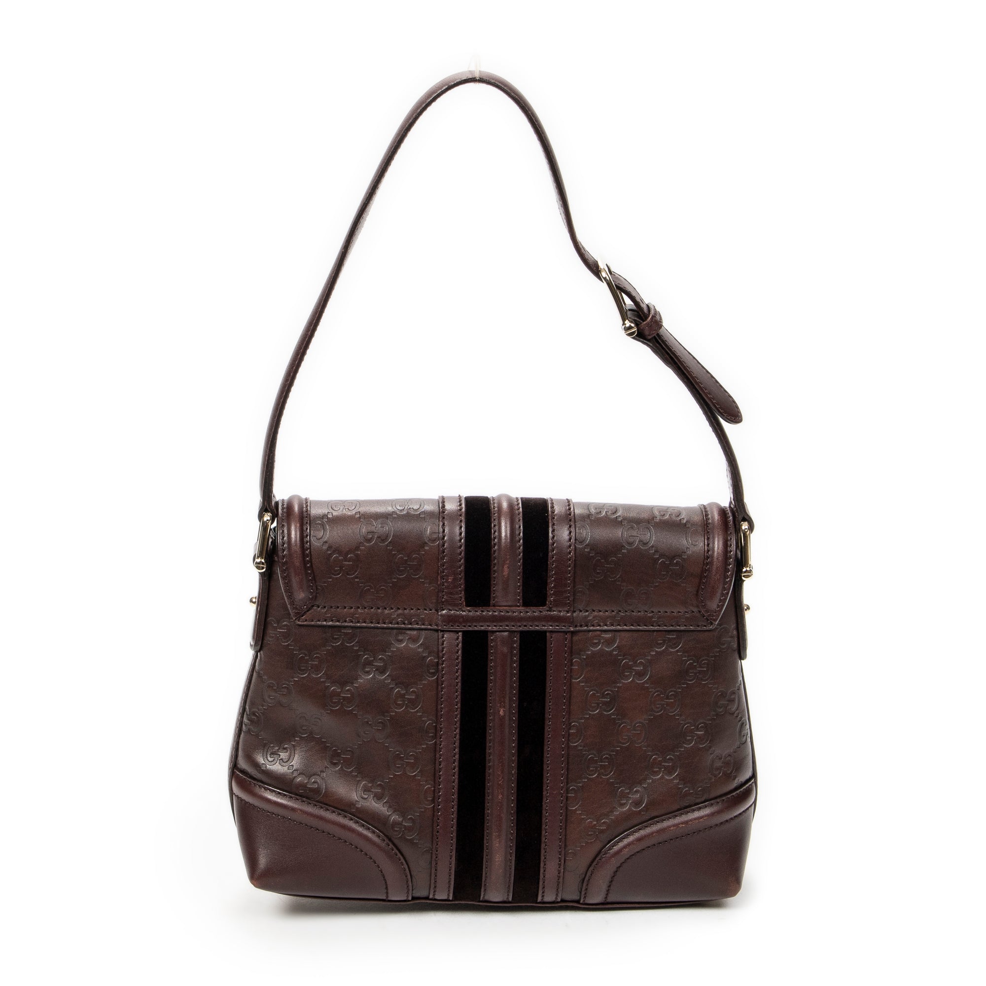 Shoulder Bag Treasure Flap Plum Guccissima Leather