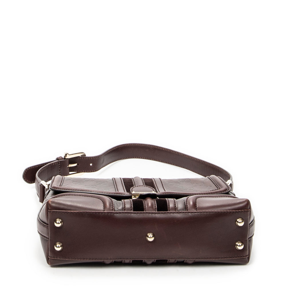 Shoulder Bag Treasure Flap Plum Guccissima Leather