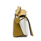 Shoulder Bag Mini Puzzle Bag Green Calfskin Leather