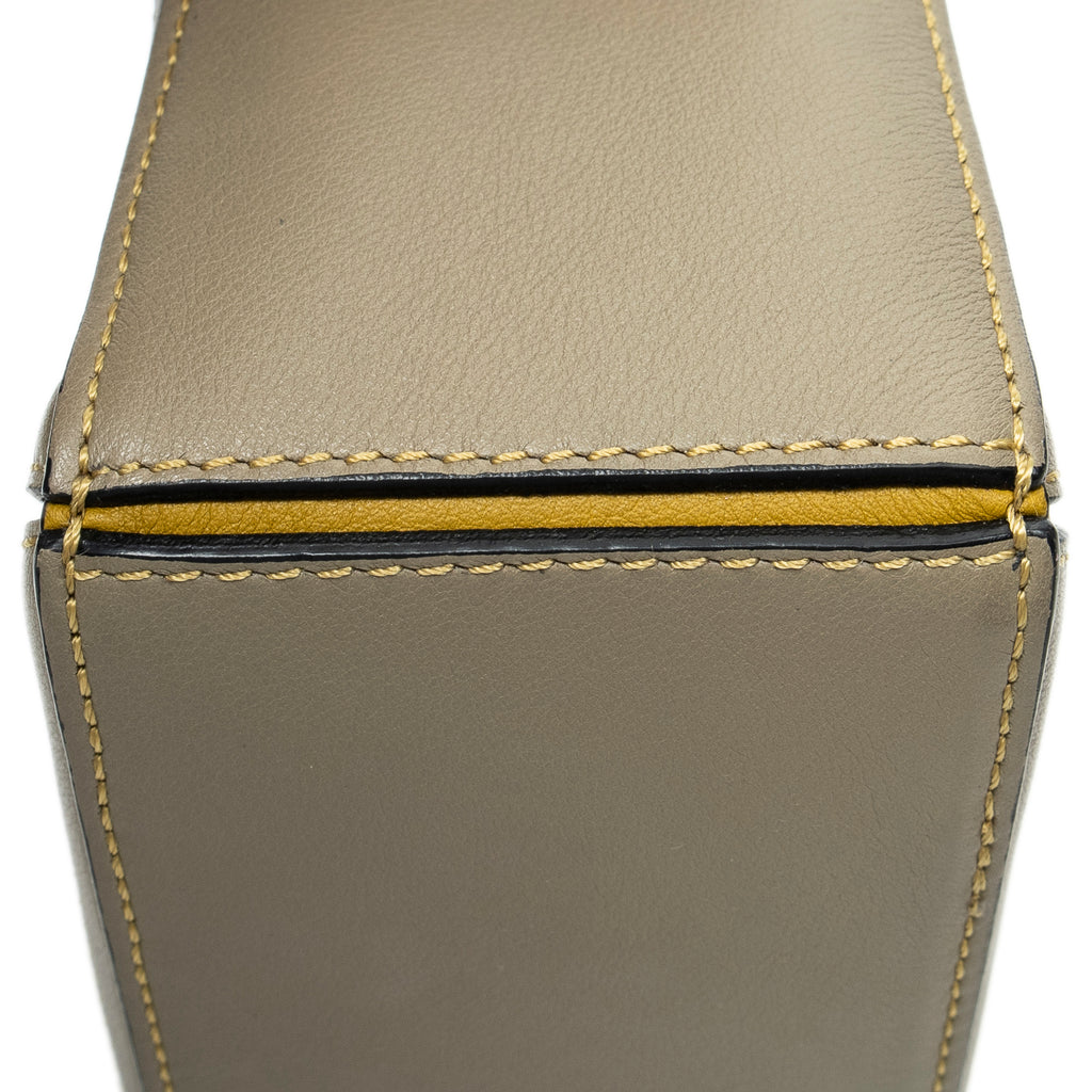 Shoulder Bag Mini Puzzle Bag Green Calfskin Leather