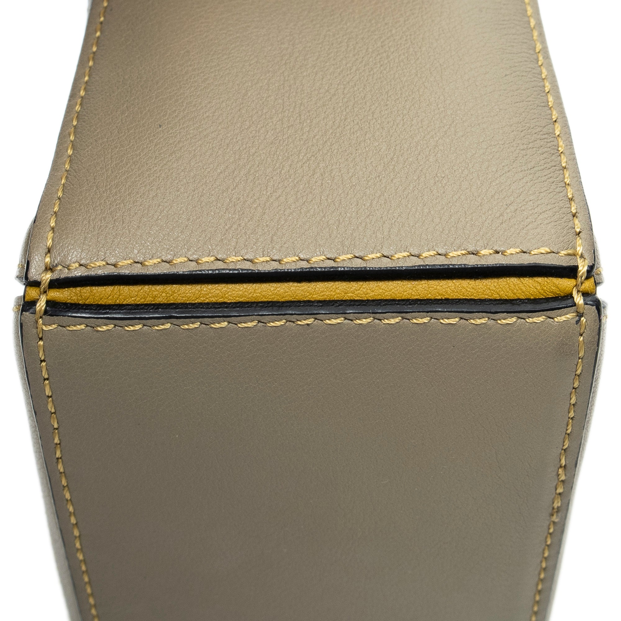 Shoulder Bag Mini Puzzle Bag Green Calfskin Leather