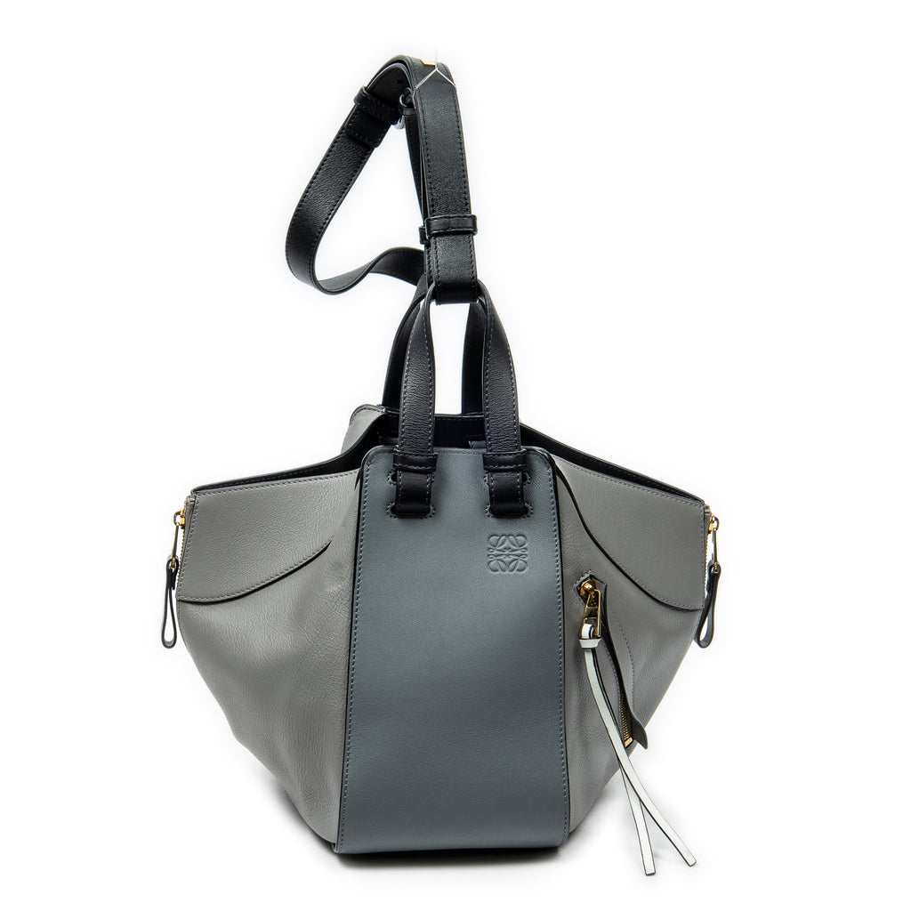 Shoulder Bag Small Hammock Grey Calfskin Leather