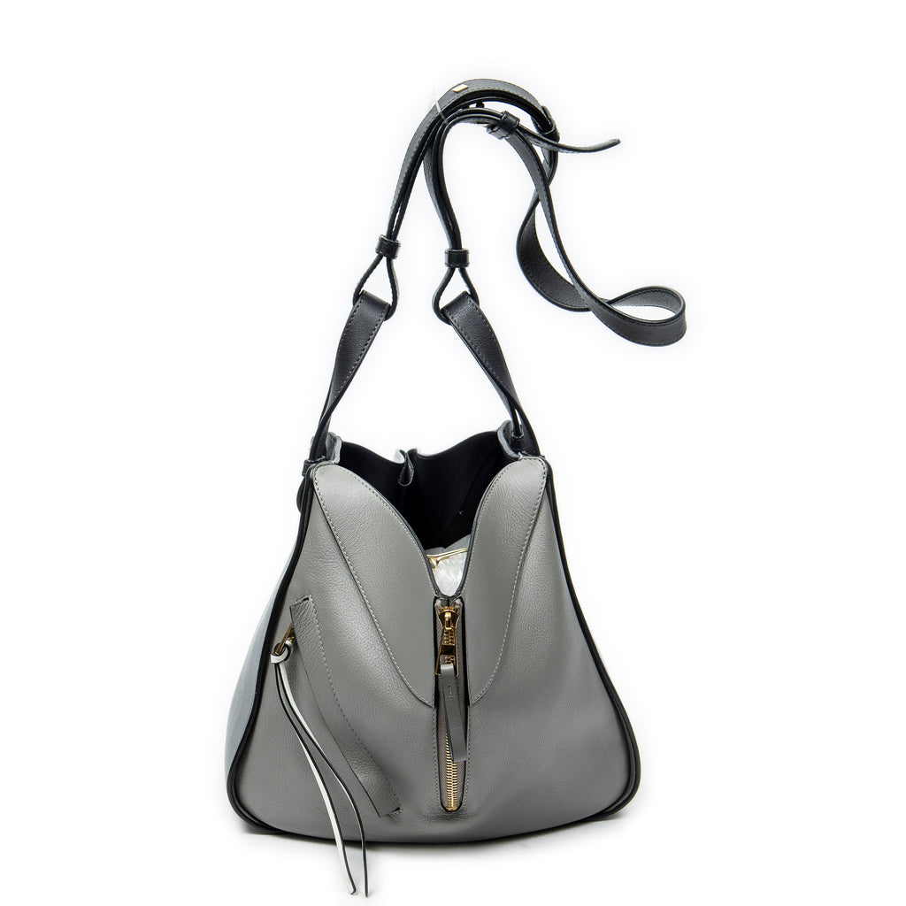 Shoulder Bag Small Hammock Grey Calfskin Leather