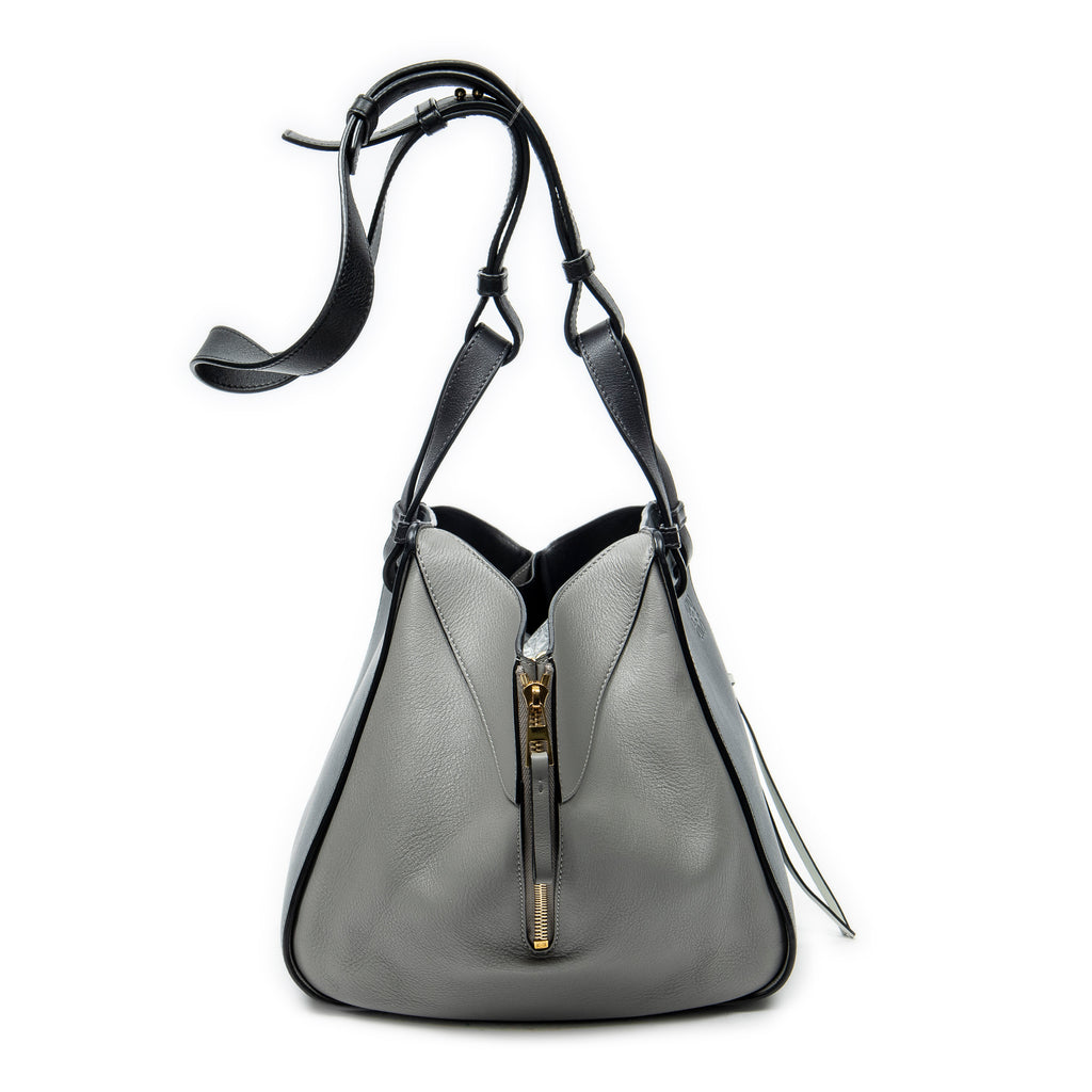 Shoulder Bag Small Hammock Grey Calfskin Leather