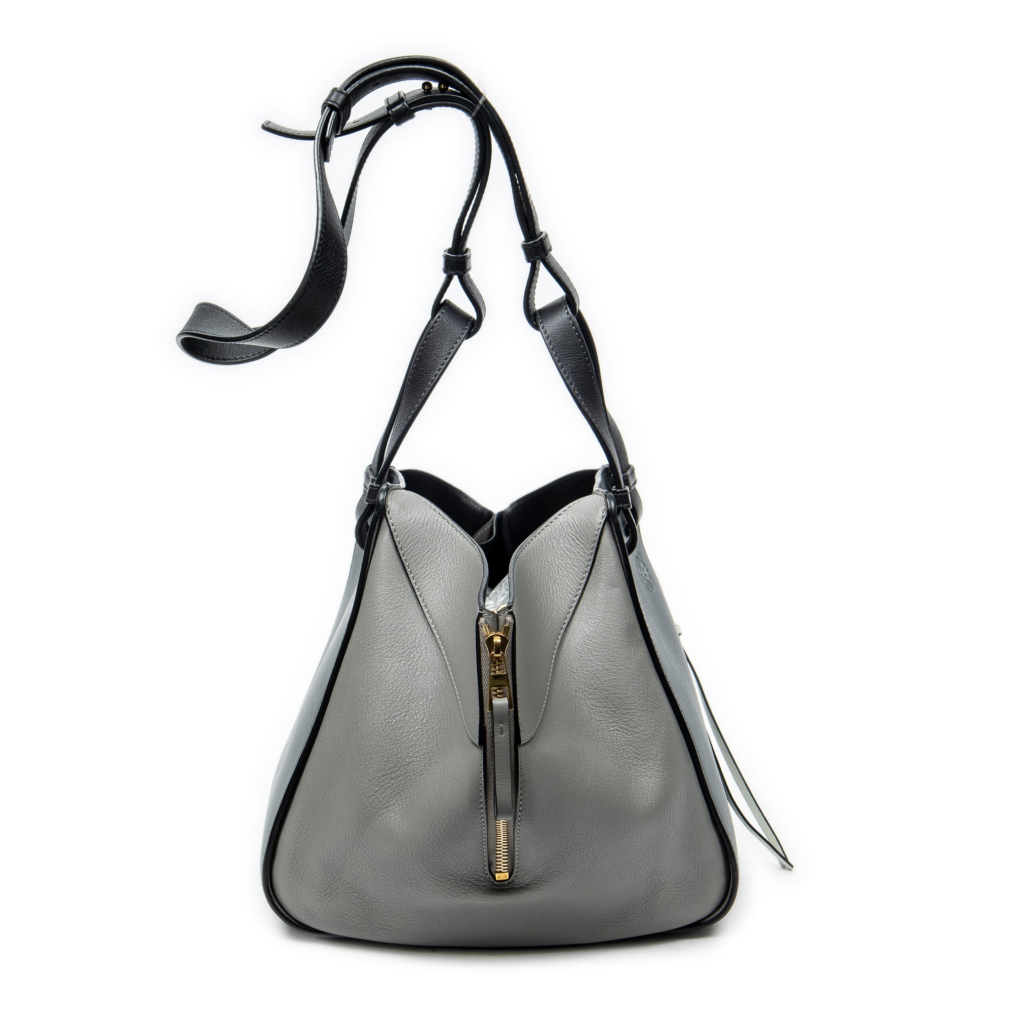 Shoulder Bag Small Hammock Grey Calfskin Leather