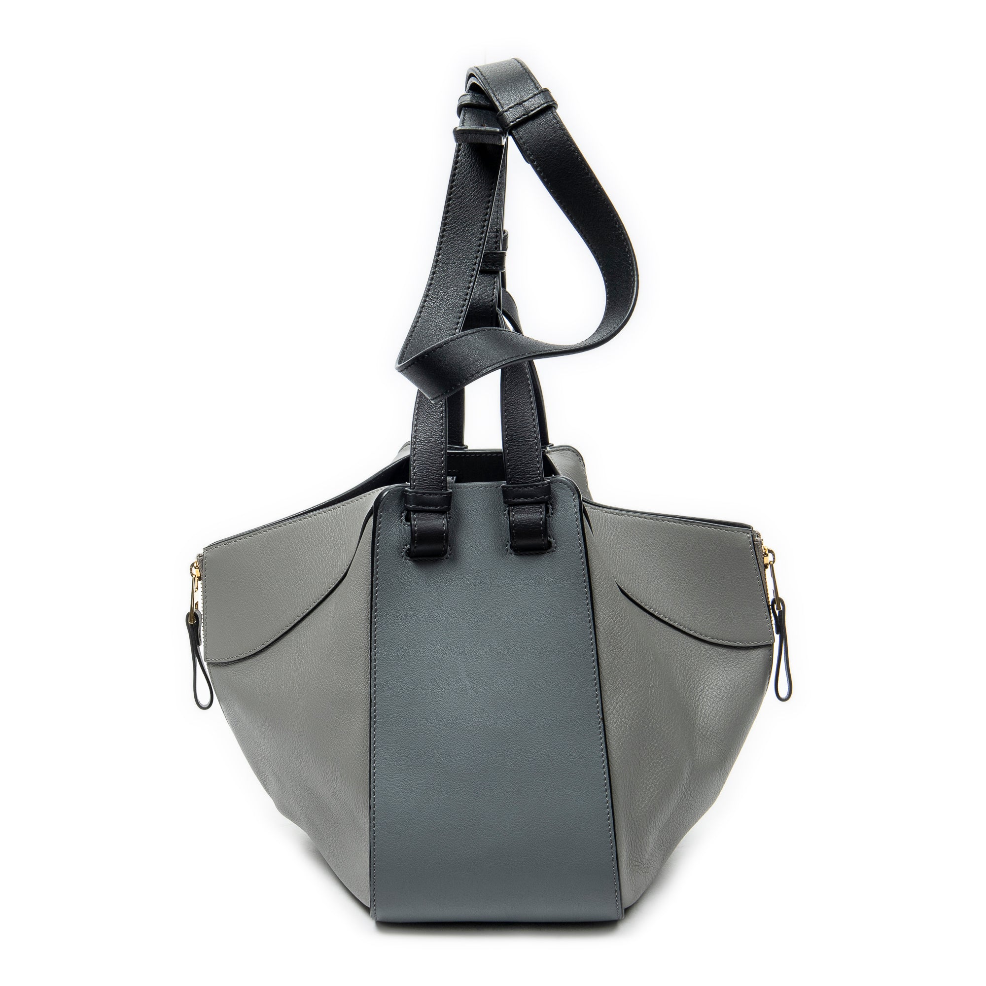 Shoulder Bag Small Hammock Grey Calfskin Leather