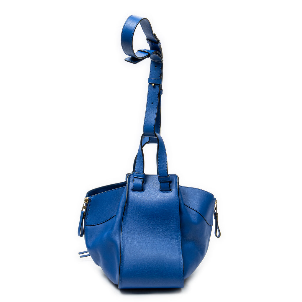 Shoulder Bag Small Hammock Blue Calfskin Leather